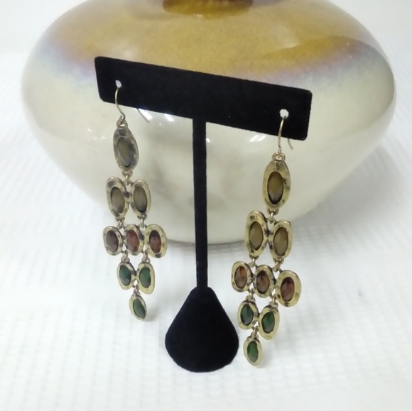 Gorgeous NWT Brown/Green Dangle Earring - Picture 2 of 3